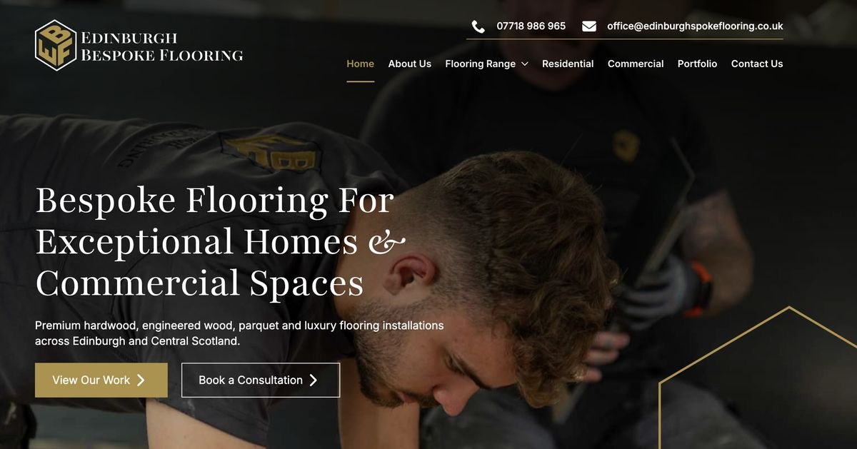 Edinburgh Bespoke Flooring website built by Perform and Scale